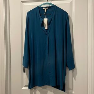 Eileen Fisher #NWT spun silk blouse. Tunic length, 3/4 sleeves.